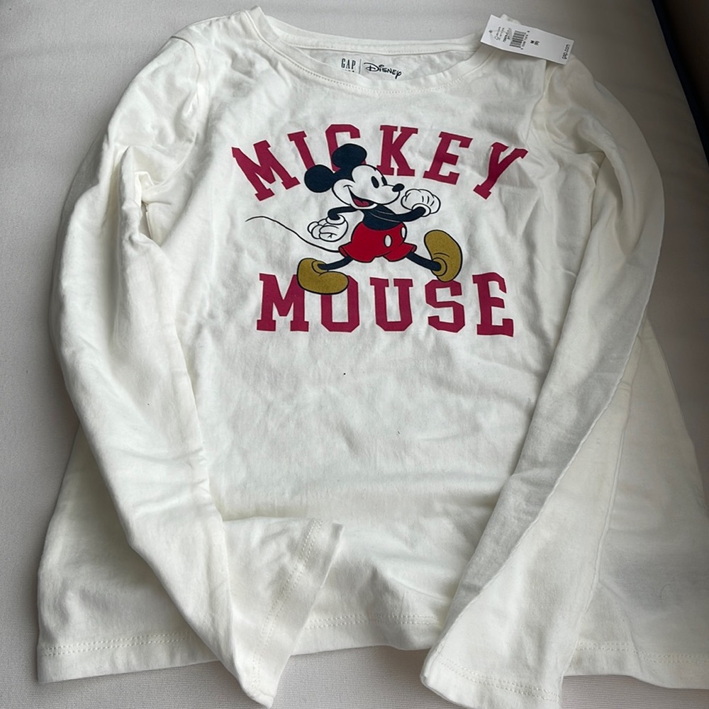 Brand new with tags cream colored kids Disney by Gap Mickey shirt size 8.